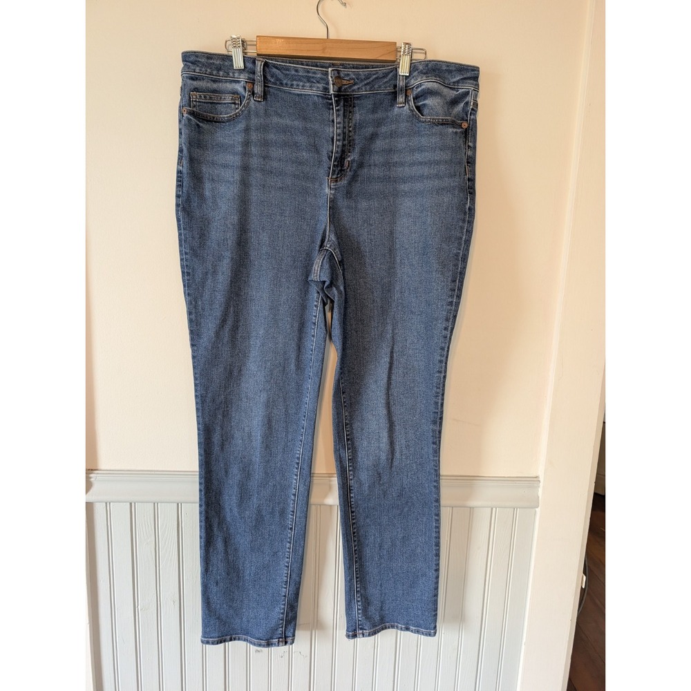 Lands End Straight Leg Jeans Women Size 18 Classic Normcore Prep 90s Minimalist